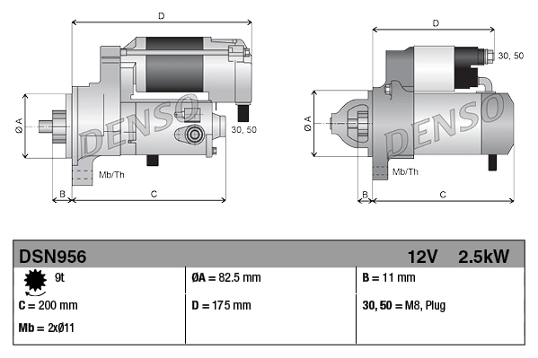 Motor de arranco Denso DSN956