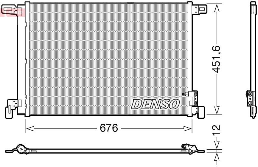 DCN02008 Denso Radiador de aparelho de ar condicionado