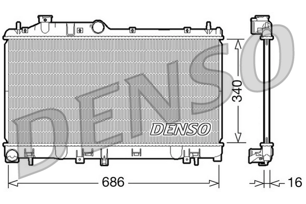 Radiador de esfriamento de motor para Subaru Forester III S12, SH