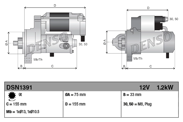 Motor de arranco Denso DSN1391 preço, a partir de 143,54 USD