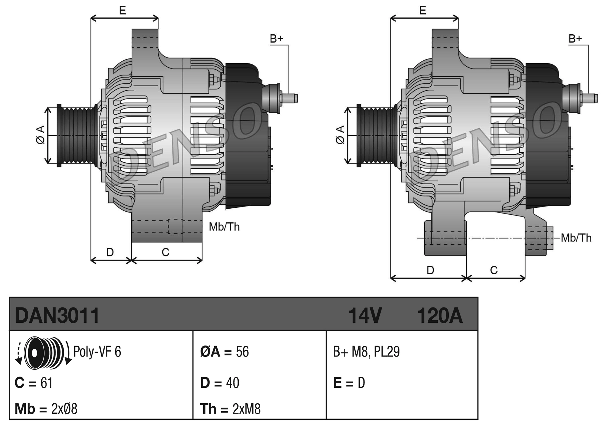 Gerador Denso DAN3011 preço, a partir de 73,39 USD