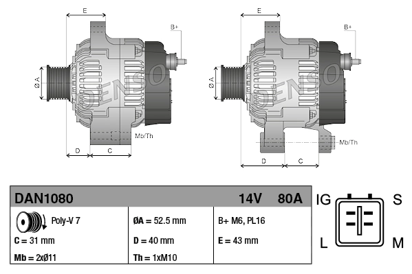 Gerador Denso DAN1080 preço, a partir de 190,53 USD