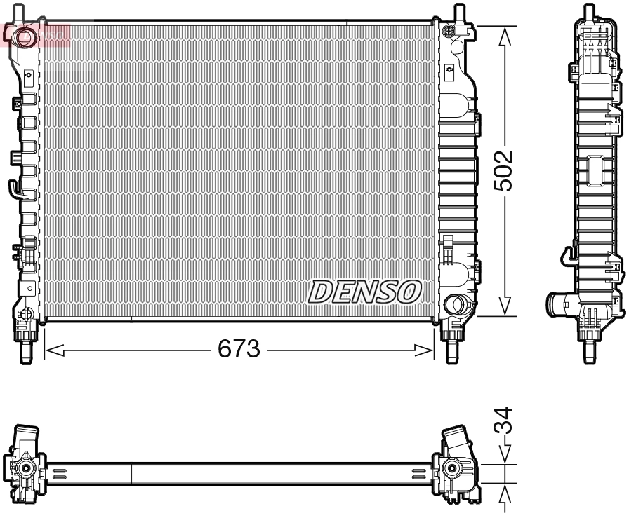 Radiador de esfriamento de motor General Motors 20982434