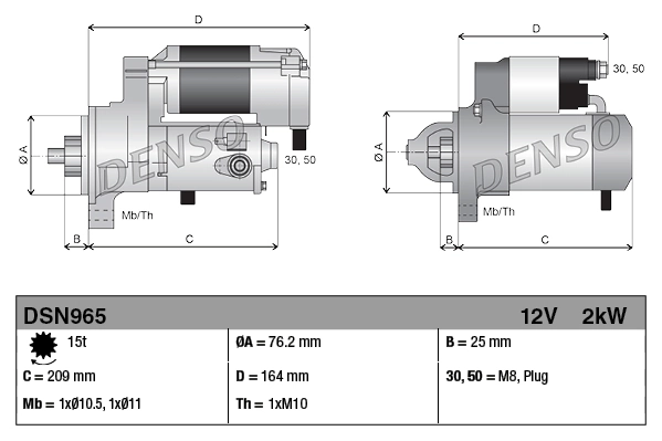 Motor de arranco Denso DSN965 preço, a partir de 204,93 USD