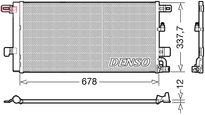 DCN02001 Denso Radiador de aparelho de ar condicionado