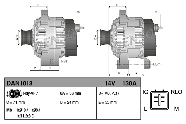 Gerador Denso DAN1013 preço, a partir de 328,06 USD