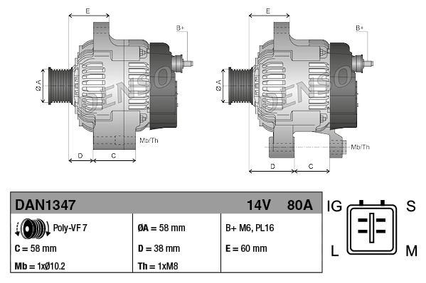Gerador DAN1347 Denso