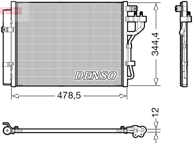 Radiador de aparelho de ar condicionado para Fiat Bravo 182