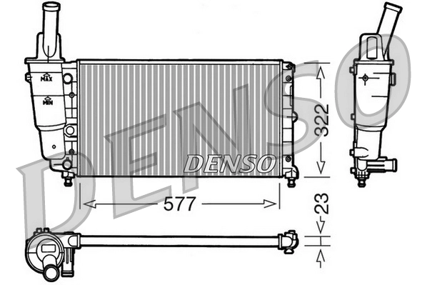 Radiador de esfriamento de motor Magneti Marelli BM160