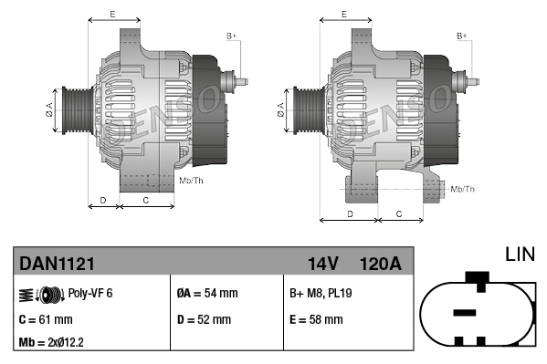 Gerador para Fiat 500 X 334