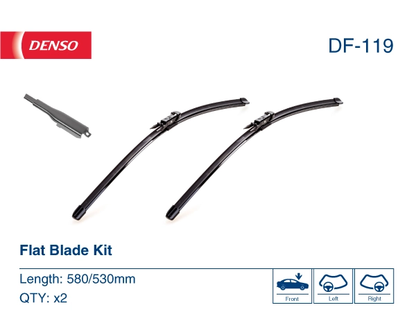 Limpa-pára-brisas do pára-brisas, kit de 2 un. Denso DF119 preço, a partir de 27,52 USD