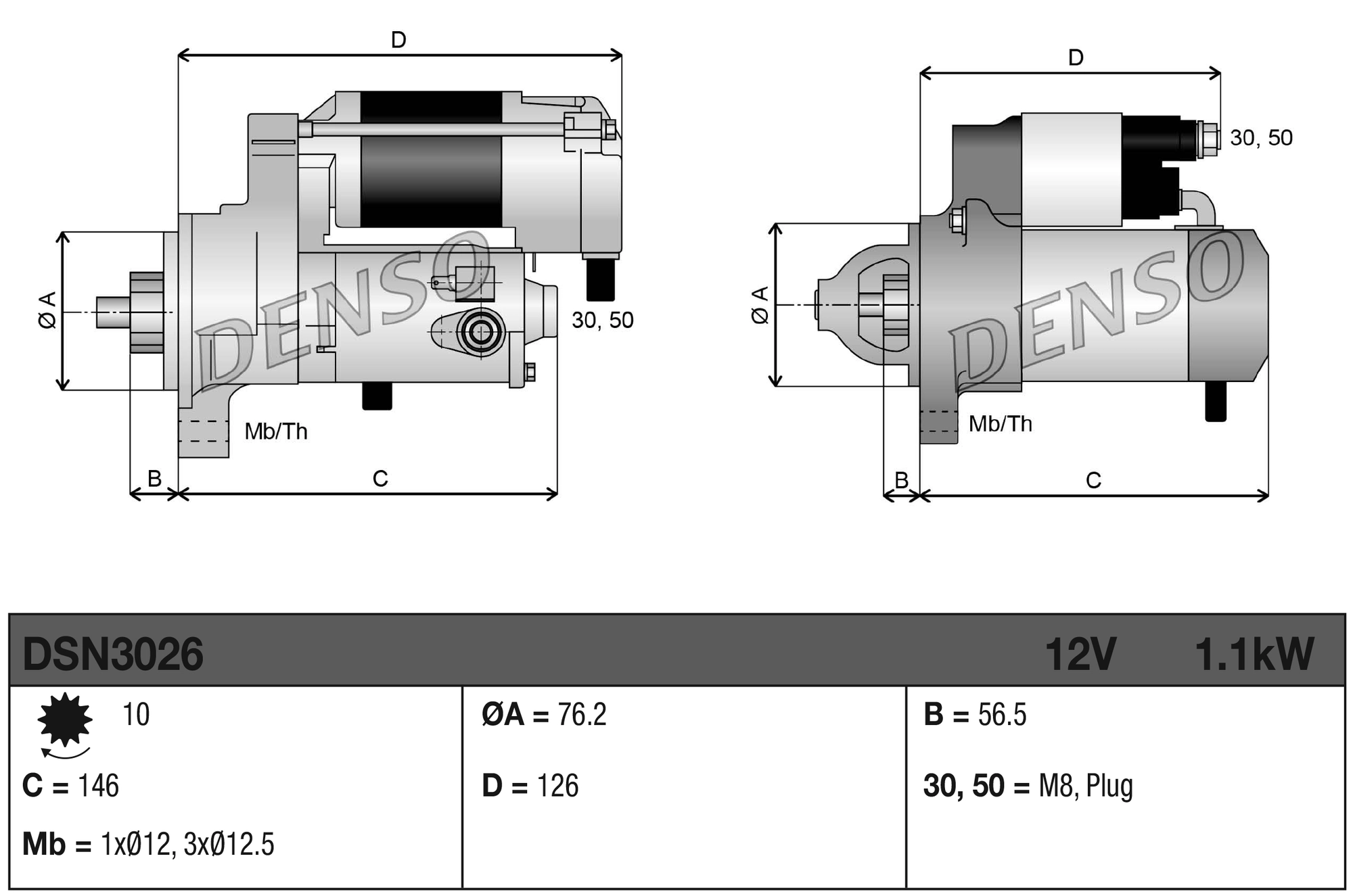 Motor de arranco Denso DSN3026 preço, a partir de 117,73 USD