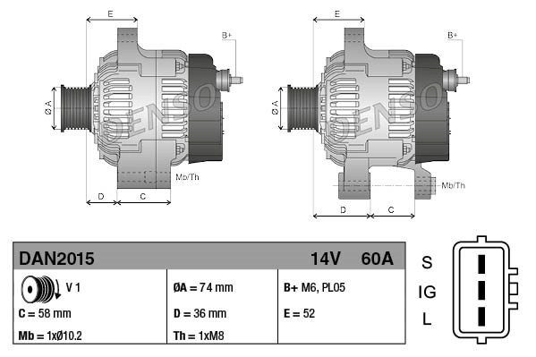 Gerador Honda Accord IV CB3, CB7