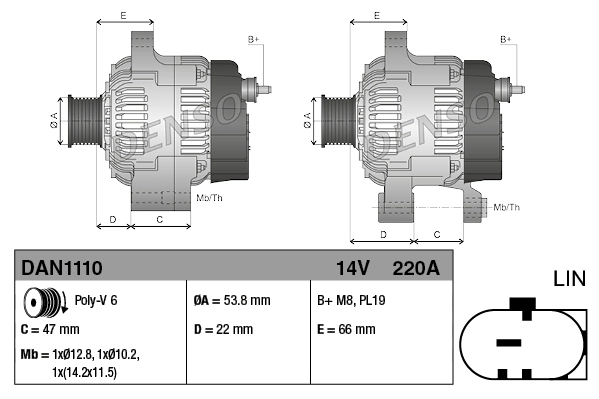 Gerador Denso DAN1110 preço, a partir de 327,14 USD