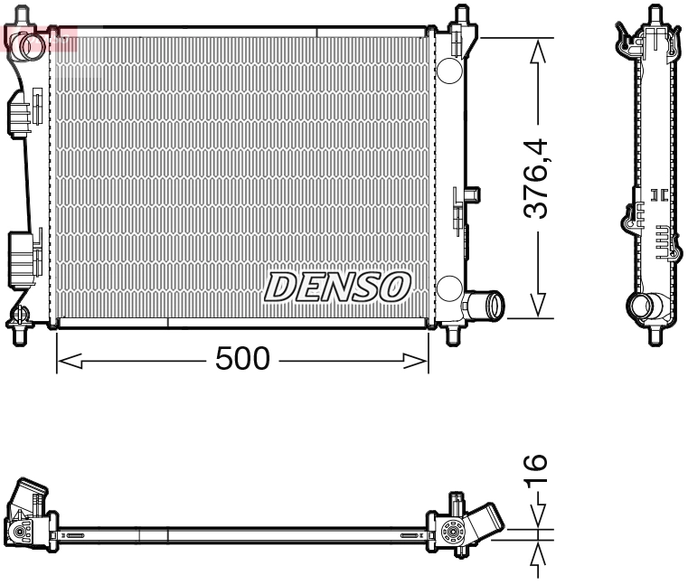 Radiador de esfriamento de motor M0540450 Jdeus