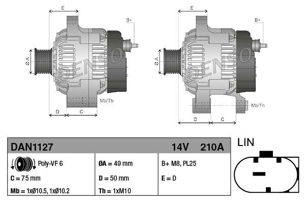 Compre DAN1127 Denso Gerador