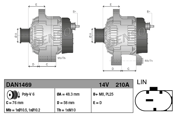 Gerador Denso DAN1469 preço, a partir de 302,34 USD