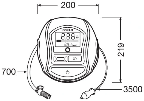 Compressor para o bombeio de pneus Osram OTI1000 preço, a partir de 133,58 USD
