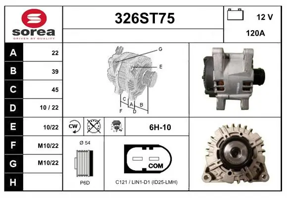 Gerador para Ford Fiesta JH, JD