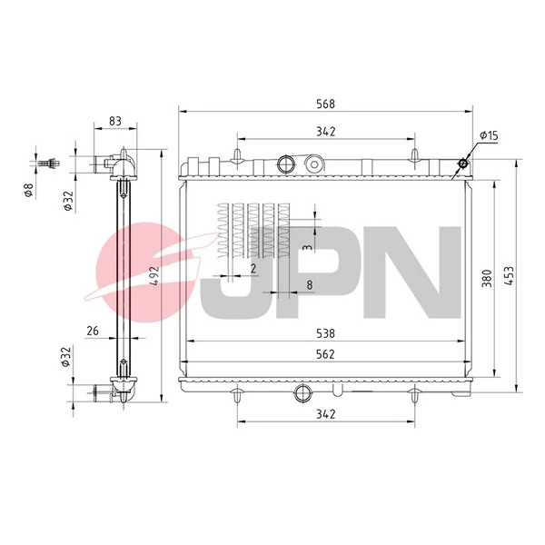 Compre Radiador de esfriamento de motor Citroen C5 3