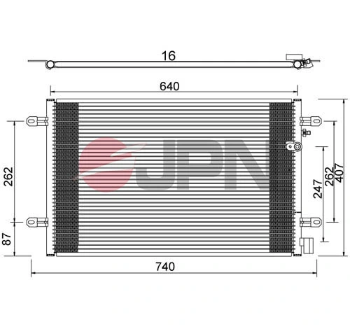 Radiador de aparelho de ar condicionado 1680001380 Peugeot/Citroen