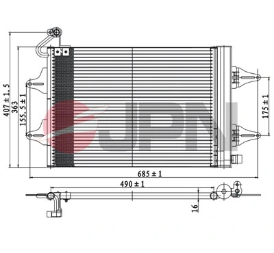 Radiador de aparelho de ar condicionado 1609634780 Peugeot/Citroen