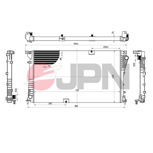 Radiador de esfriamento de motor Peugeot/Citroen 93857125 preço, a partir de 218,68 USD