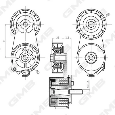 Reguladora de tensão da correia de transmissão Fiat 500  312