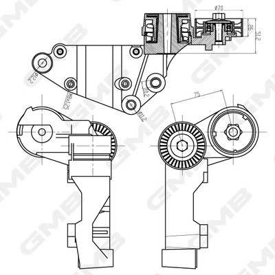 Reguladora de tensão da correia de transmissão Ford Connect TOURNEO PU2