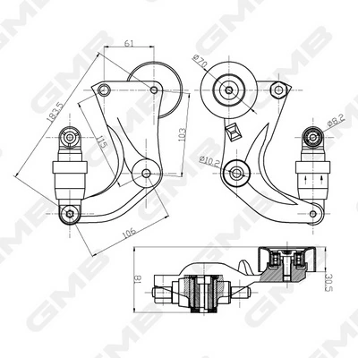Reguladora de tensão da correia de transmissão F561822 Honda