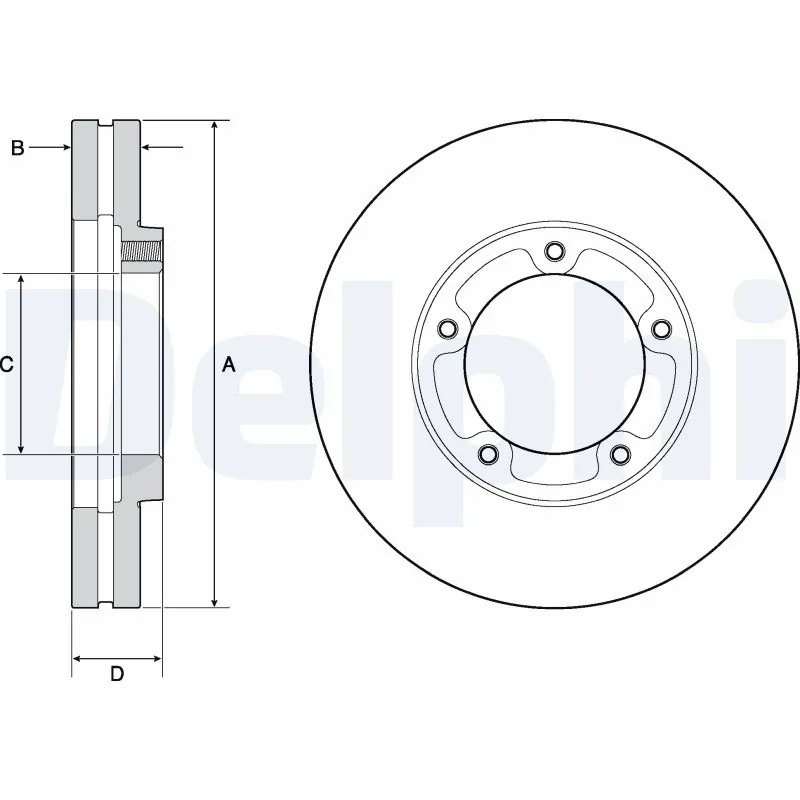 Disco do freio dianteiro para Mitsubishi Canter FE5, FE6