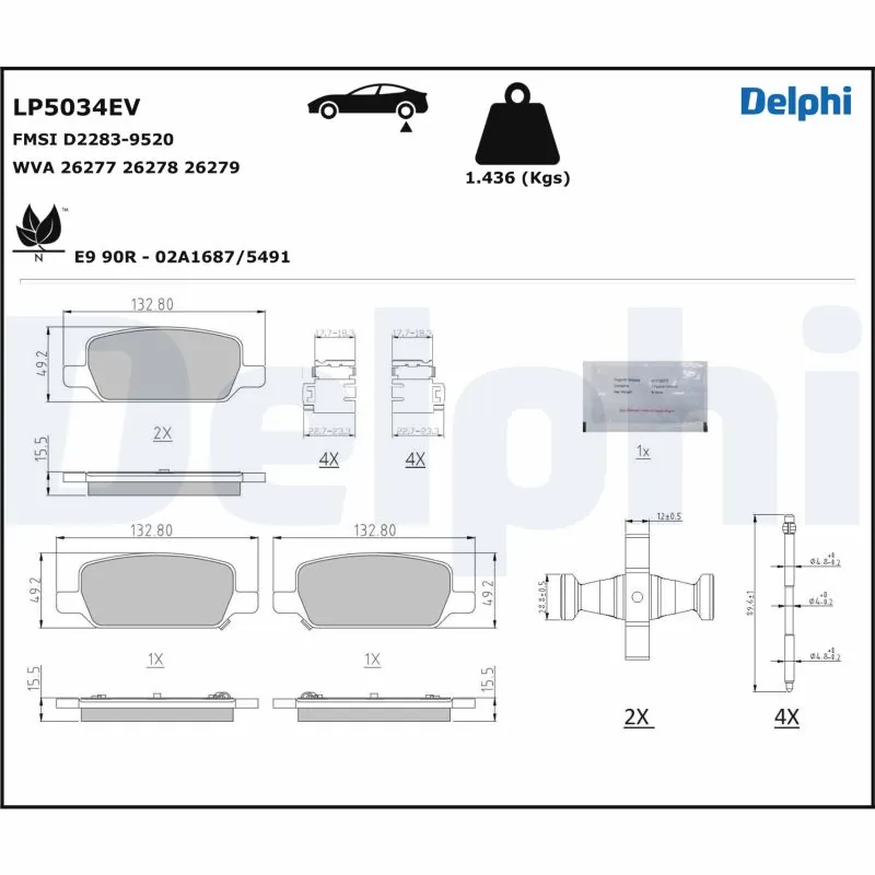 Sapatas do freio traseiras de disco para Tesla Model X 