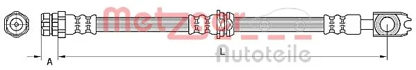 Mangueira do freio dianteira para Volkswagen Polo V RUS 602, 604, 612, 614
