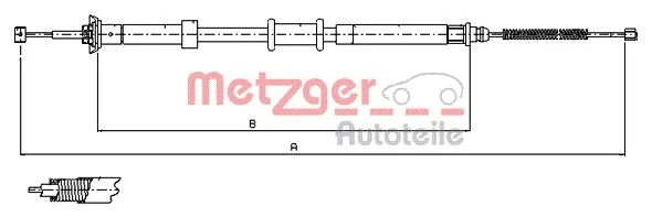  Cabo do freio de estacionamento traseiro direito Fiat Panda II hatchback (169A) (2003 - 2013) II