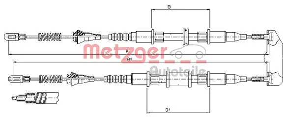 Compre 404001 Beca Cables Cabo traseiro direito/esquerdo do freio de estacionamento