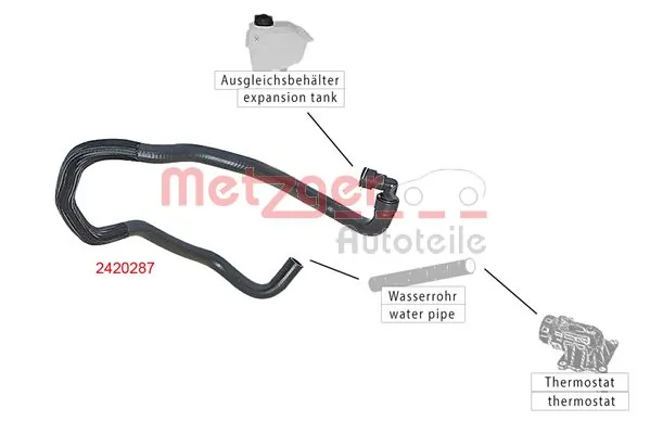 1497837080 Fiat/Alfa/Lancia Mangueira inferior do tanque de expansão