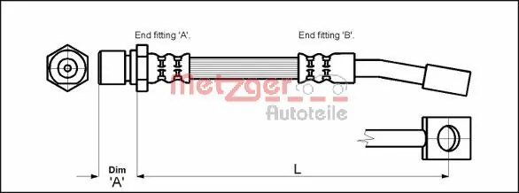 Mangueira do freio dianteira Opel Astra F 51, 52, F35, M35