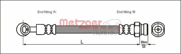  Mangueira do freio dianteira Hyundai Atos hatchback (MX) (1998 - 2004) 