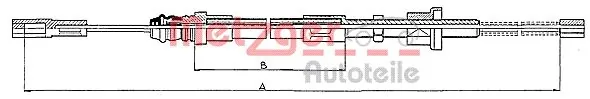 Compre 102001 Beca Cables Cabo traseiro direito/esquerdo do freio de estacionamento