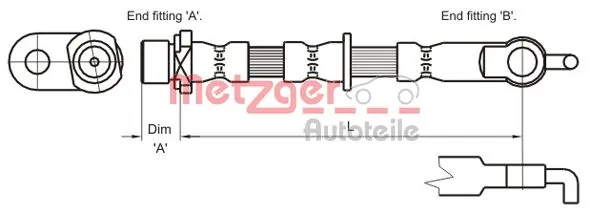  Mangueira do freio dianteira Toyota Yaris hatchback (P10) (1999 - 2005) 