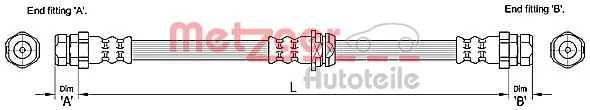 Mangueira do freio dianteira para Volkswagen Passat B6 3C5