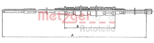  Cabo traseiro direito/esquerdo do freio de estacionamento Volkswagen Caddy I pick-up (14) (1979 - 1996) I