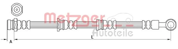 MR407225 Chrysler Mangueira do freio dianteira