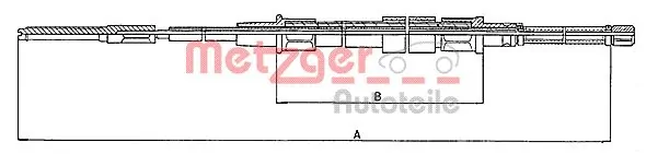 Cabo traseiro direito/esquerdo do freio de estacionamento 708001 Beca Cables
