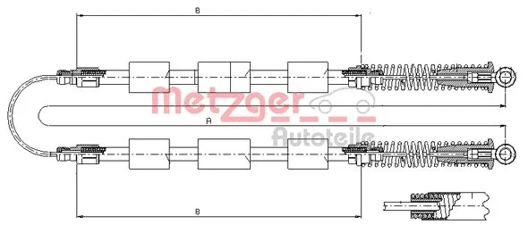 Compre 207019 Beca Cables Cabo traseiro direito/esquerdo do freio de estacionamento