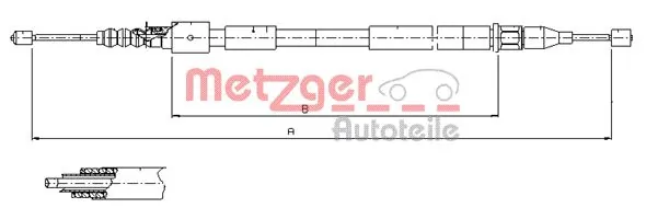  Cabo do freio de estacionamento traseiro esquerdo Opel Corsa C hatchback (F08, F68) (2000 - 2006) C