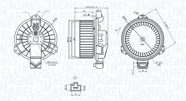 Motor de ventilador de forno (de aquecedor de salão) para Toyota Yaris SP90