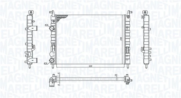 46815886 Fiat/Alfa/Lancia Radiador de esfriamento de motor