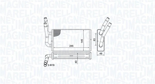 Radiador de forno (de aquecedor) BR450 Magneti Marelli