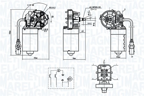 Motor de limpador pára-brisas do pára-brisas 0390241443 Bosch
